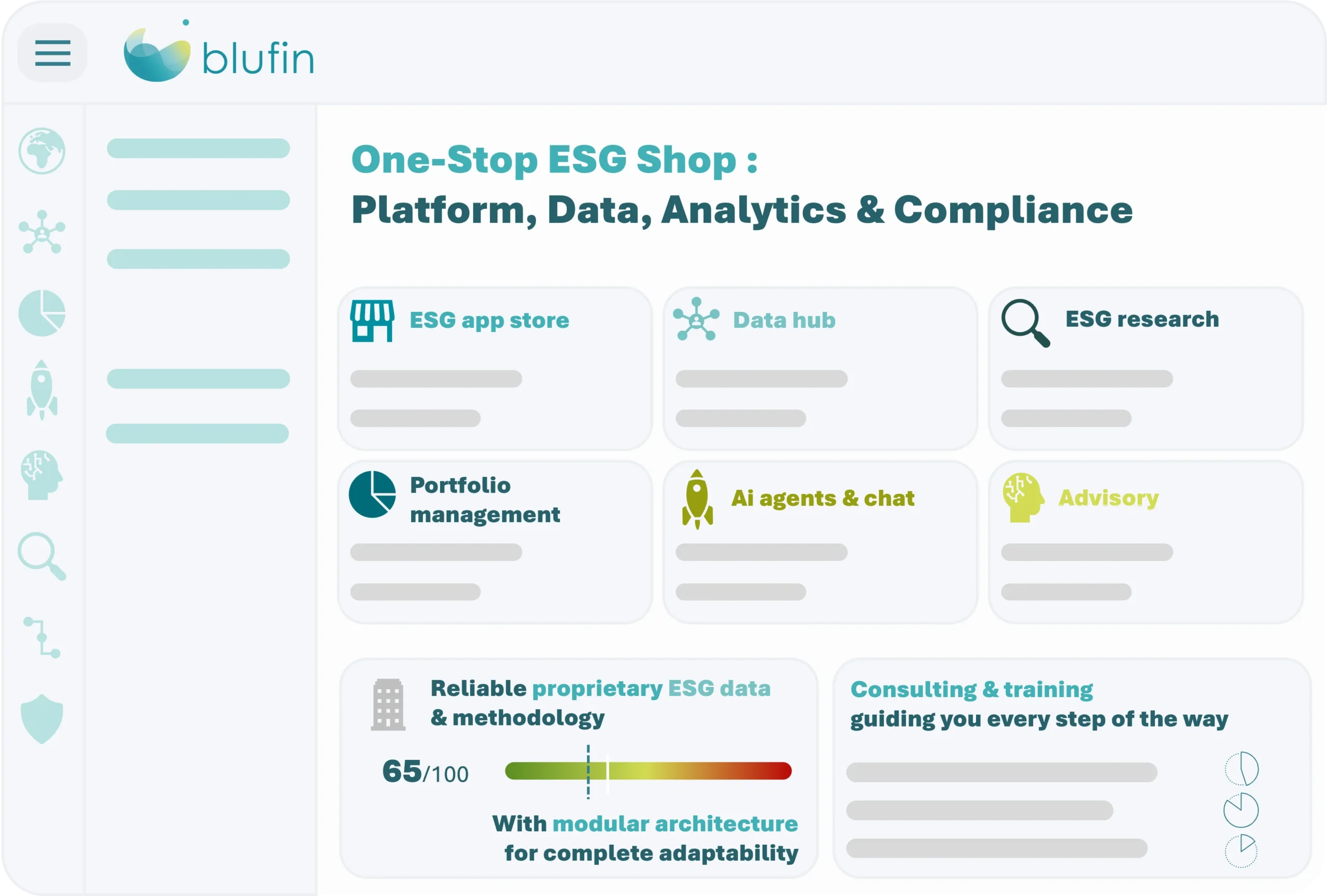 Aperçu de la plateforme Blufin